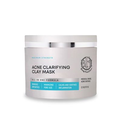 Acne Treatment Clay Mask- Clears Away Clogged Pores, Blackhead &amp; Whitehead Pimples, Blemishes, Scars &amp; Oily Skin for Face &amp; Body. Ingredients Including Sulfur, Bentonite, Kaolin &amp; Jojoba Oil.