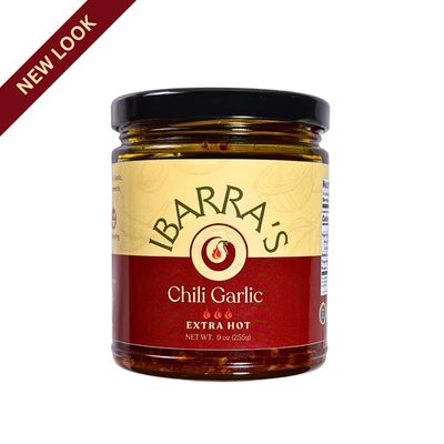 IBARRA'S Chili Garlic - 9oz Pack of 1 - The all-around sauce for spice and flavor. Vegan-friendly. Gluten-free. No MSG. Elevate your favorite food with IBARRA'S Chili Garlic. EXTRA HOT