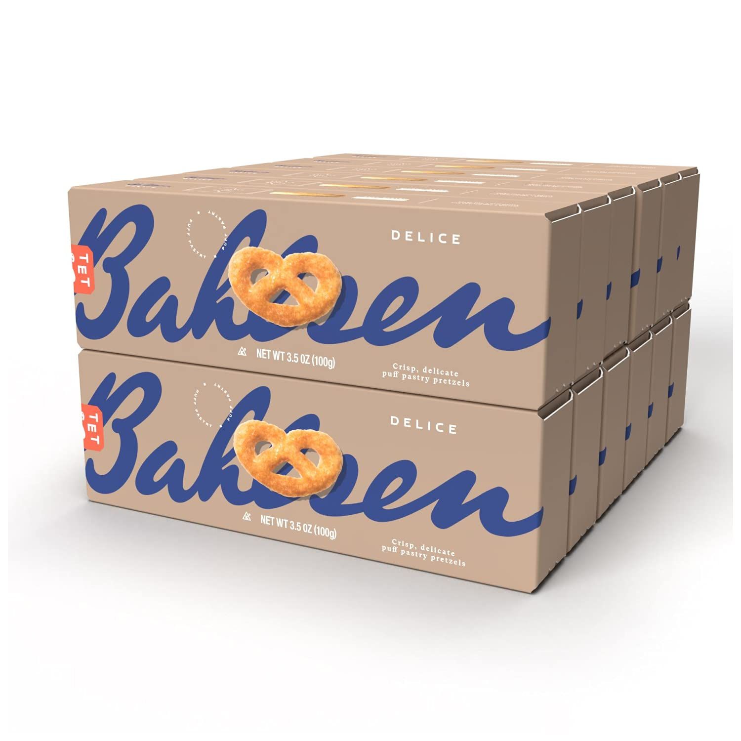 Bahlsen Delice Cookies 12 boxes - Sweet &amp; delicate, buttery puff pastry twists with light crispy layers - 3.5 oz boxes