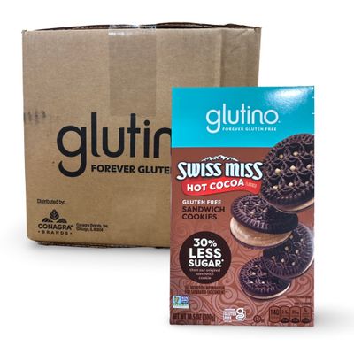 Glutino Swiss Miss Hot Cocoa Sandwich Cookies, Gluten Free, Less Sugar, 10.50 Ounces Pack Of 8