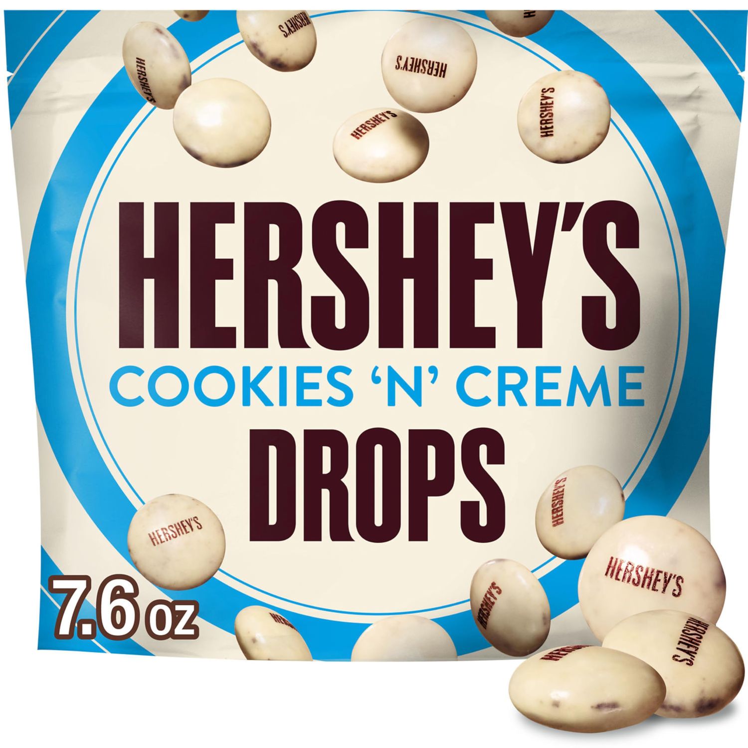 HERSHEY&#39;S Drops Cookies &#39;n&#39; Creme Candy Bag, 7.6 oz