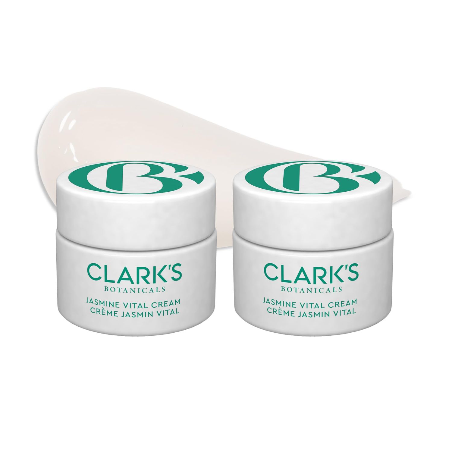 Clark&#39;s Botanicals Jasmine Vital Healing Cream: Face Cream with Niacinamide, Algae, Calendula &amp; Calming Jasmine, Smooth &amp; Revitalize Stressed, 1.7 Oz Pack of 2