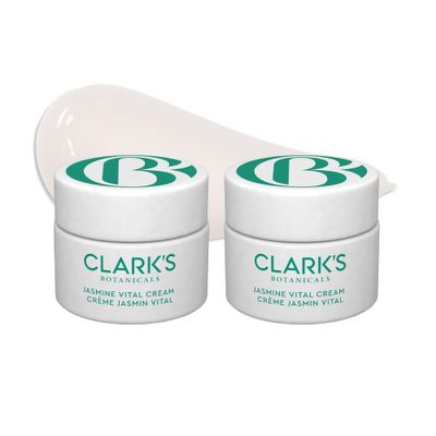Clark&#39;s Botanicals Jasmine Vital Healing Cream: Face Cream with Niacinamide, Algae, Calendula &amp; Calming Jasmine, Smooth &amp; Revitalize Stressed, 1.7 Oz Pack of 2