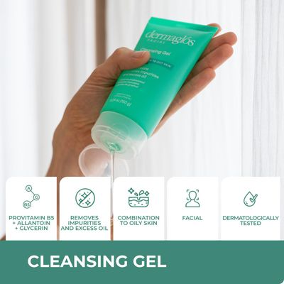 Dermaglos Facial Cleanser, For Combination to Oily Skin Provitamin B5, Allantoin, Glycerin Daily Face Wash, Deep Cleansing Gel, Impurity &amp; Excess Oil Removal Acne Cleanser 5.29 Oz