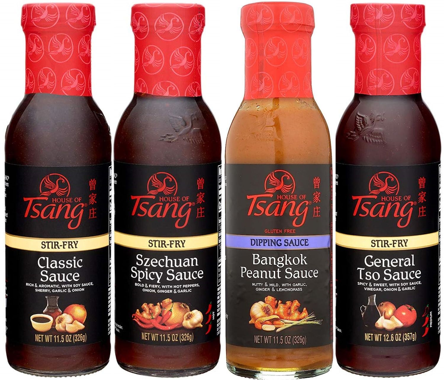 House of Tsang Sauce 11.5 Oz Variety Pack of 4
