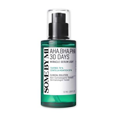 SOME BY MI AHA BHA PHA 30 Days Miracle Serum Light - 1.69oz, 50ml - Daliy Exfoliating Salicylic Acid Serum for Pore and Blackhead Care - Centella &amp; Niacinamide for Skin Soothing - Korean Skin Care