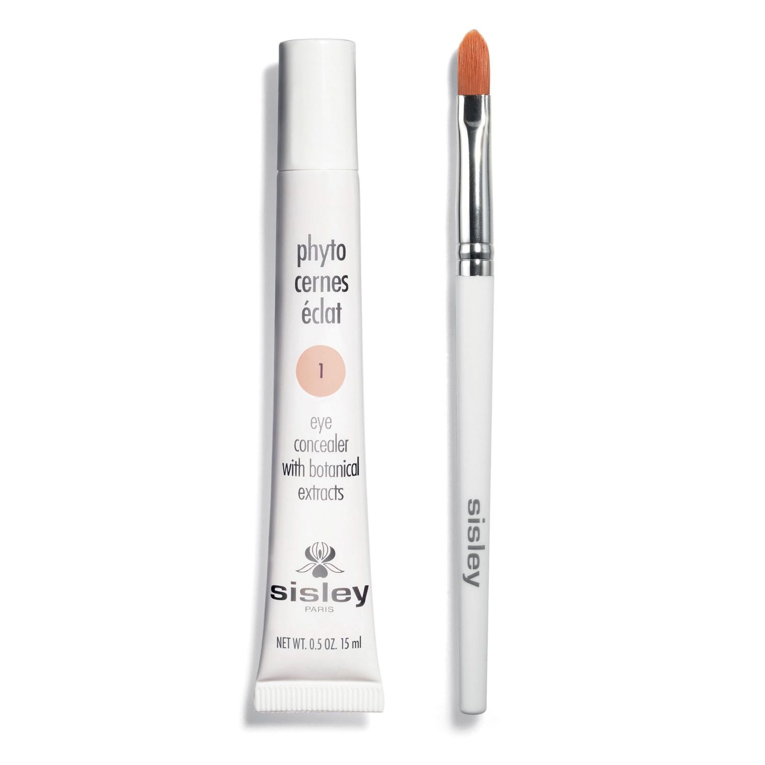 Sisley Paris Phyto-Cernes Eclat, No. 1-15 mL - Eye Concealer - Tinted Anti-Dark Circles Product - Instantly Masks Dark Circles &amp; Targets Puffiness - Natural, Long-Wear Finish - Includes Brush