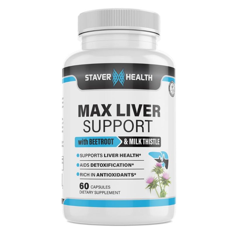 Staver Health Max Liver Support Supplement Choline, Milk Thistle, Artichoke Extract, Liver Health, Natural Ingredients