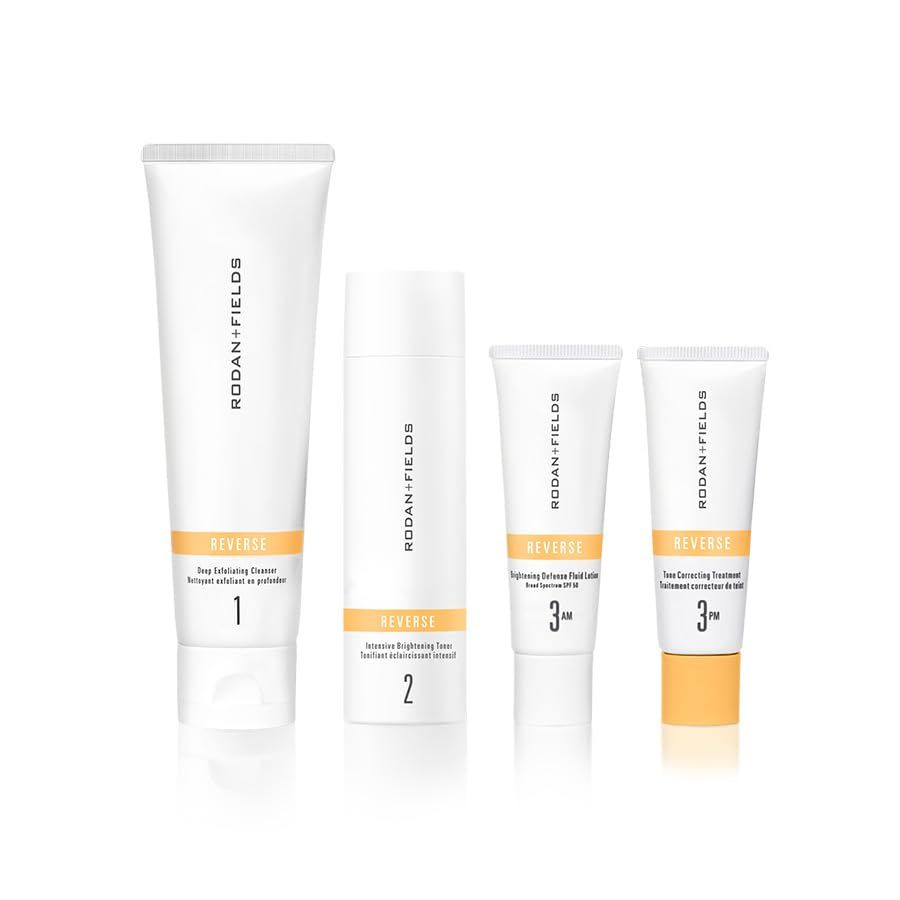 Rodan Fields Reverse Regimen: Cleanser, Toner, Lotion SPF 50, &amp; Treatment Daily Moisturizer Contains Vitamin C &amp; Retinol Skincare Sets &amp; Kits Face Wash for Women Self Care