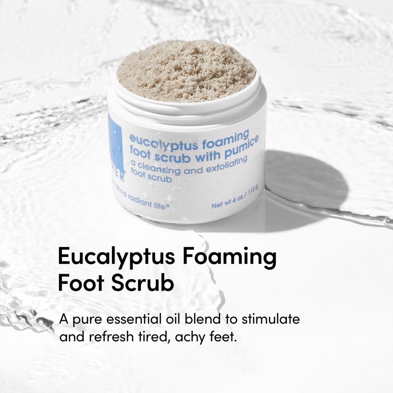 LATHER Foot Scrub with Pumice Stone - Gentle Exfoliating Foaming Foot Scrub for Skin - Cracked Heel Repair for Smooth, Soft Feet - Pedicure Foot Spa 4 Oz