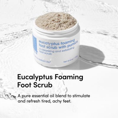 LATHER Foot Scrub with Pumice Stone - Gentle Exfoliating Foaming Foot Scrub for Skin - Cracked Heel Repair for Smooth, Soft Feet - Pedicure Foot Spa 4 Oz