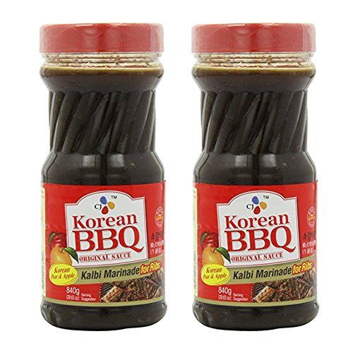 2 Packs CJ Korean BBQ Sauce, Kalbi, 29.63-Ounce Bottle for Ribs