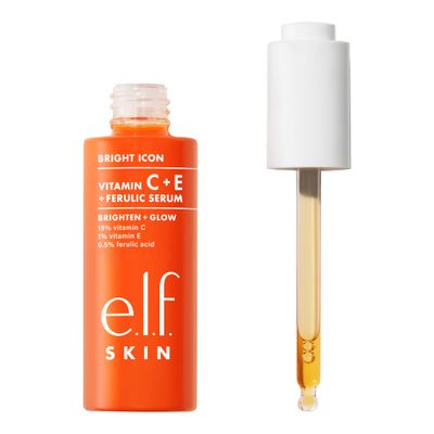 e.l.f. SKIN Bright Icon Vitamin C E Ferulic Serum, Brightening &amp; Soothing Face Serum, Helps Even Skin Tone, Vegan &amp; Cruelty-Free, 1 fl oz