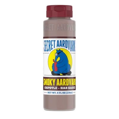 Secret Aardvark Smoky Chipotle Hot Sauce - Chipotle Peppers &amp; Roasted Habaneros, Mild Sauce, Non-GMO, Low Sugar, Low Carb, Hot Sauce &amp; Marinade - 8 fl oz 1 Pack