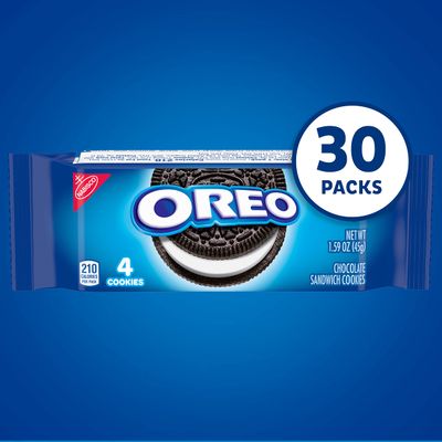 OREO Chocolate Sandwich Cookies, 30 Snack Packs 4 Cookies Per Pack