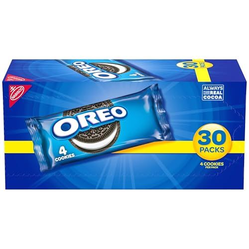 OREO Chocolate Sandwich Cookies, 30 Snack Packs 4 Cookies Per Pack