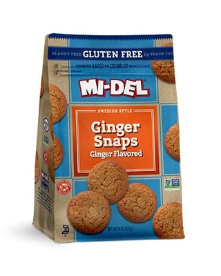 Mi-Del Ginger Snap Cookies Flavor - Non GMO Certified, 0g Trans Fat Gluten Free Cookies Snacks Pack of 1