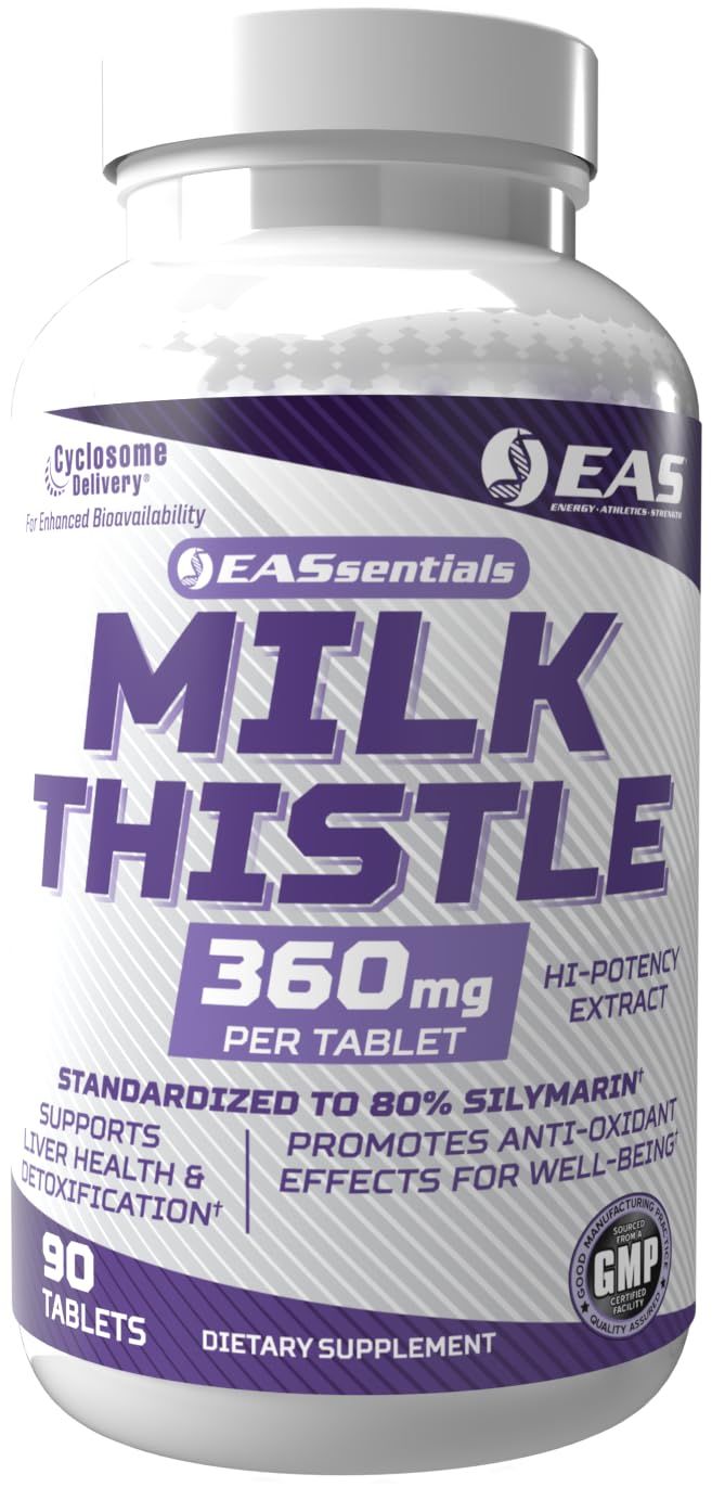 EAS Milk Thistle 360mg Supports Liver Health &amp; Detoxification Better Absorption with Cyclosome Delivery 90 Tablets