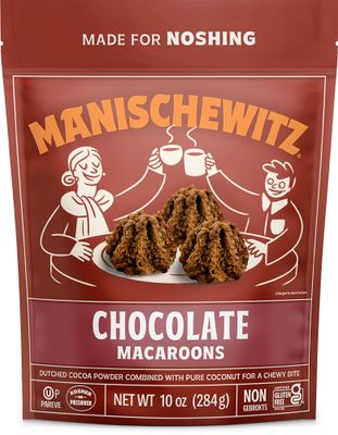 Manischewitz Chocolate Macaroons, 10 oz Coconut Macaroons Resealable Bag Dairy Free Gluten Free Coconut Cookie Kosher for Passover