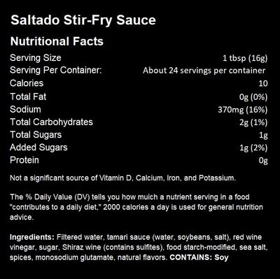 Tia Amelia Lomo Saltado Stir-Fry Sauce - Gluten-Free Peruvian Chinese Fusion Sauce for Steak, Chicken, Seafood, and Vegetables - Marinade and Sauce Perfect for Dressings, and Gourmet Cooking 14oz
