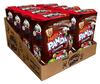 Meiji Cookies, Chocolate Creme Filled - 6 oz, Pack of 8, 64 Bags Total - Bite Sized Cookies with Fun Panda Sports