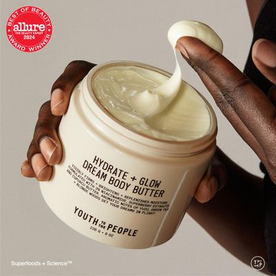 Youth To The People Superberry Hydrate Glow Dream Body Butter, Full Size 8 fl oz, 3 Niacinamide Jojoba Oil, Shea Cupuacu Butters, 48HR Moisturizer, Vegan