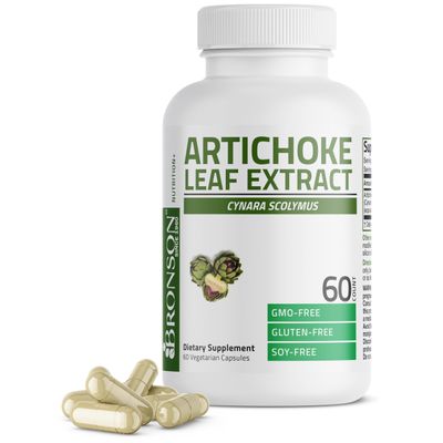 Bronson Artichoke Leaf Extra Strength Supports Healthy Digestion Healthy Liver Function, Non-GMO, 60 Vegetarian Capsules