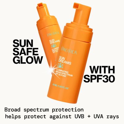 Pacifica Facial Sunscreen - Sun Dreams Illuminating SPF 30 Foam Broad Spectrum Every Day Face Lotion UVAUVB Protection