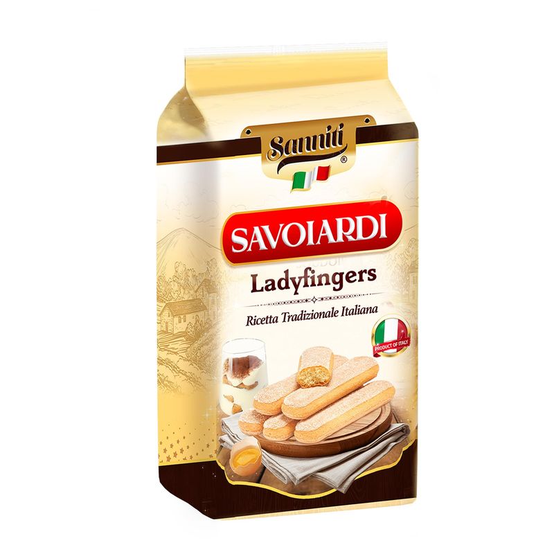 Sanniti Italian Savoiardi Ladyfingers Cookies Product of Italy Biscuits Great for Snacking and Tiramisu, 500 Grams 17 oz