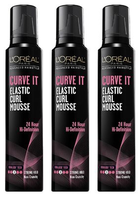 LOreal Paris Advances Hair Style Curve It Curl Mousse 8.3z Pack of 3
