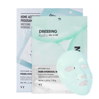 VT COSMETICS PDRN Hydrogel Mask33gx4ea, Intensive Nourishing &amp; Rejuvenating Overnight Mask, Skin Repair, Elasticity Boost, Hydrating &amp; Plumping, Korean Skincare