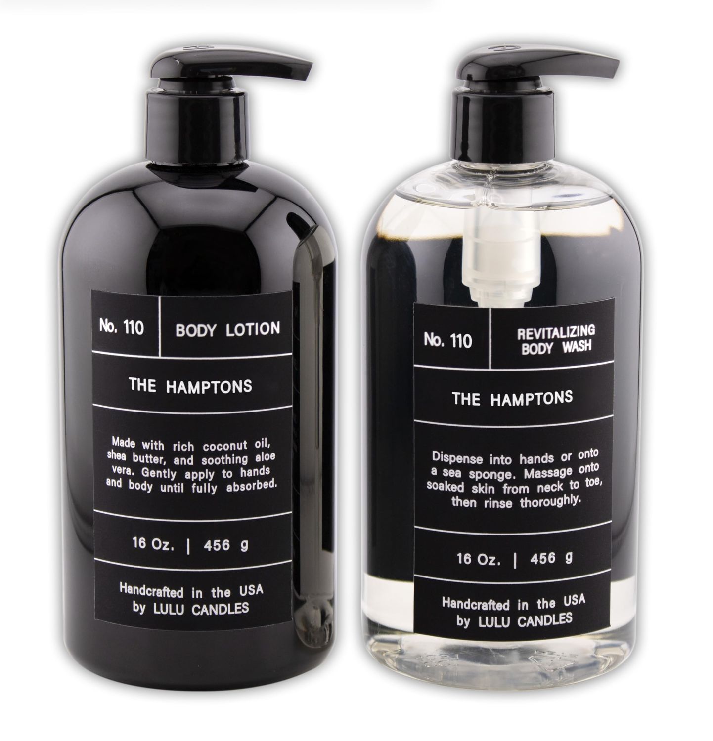 Lulu Candles, The Hamptons - Fresh Citrus &amp; Ocean Mist, Revitalizing Body Wash &amp; Nourishing Body Lotion, 2-Piece Set, Full Size - 16 Fl Oz.