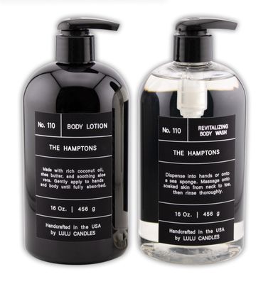 Lulu Candles, The Hamptons - Fresh Citrus &amp; Ocean Mist, Revitalizing Body Wash &amp; Nourishing Body Lotion, 2-Piece Set, Full Size - 16 Fl Oz.