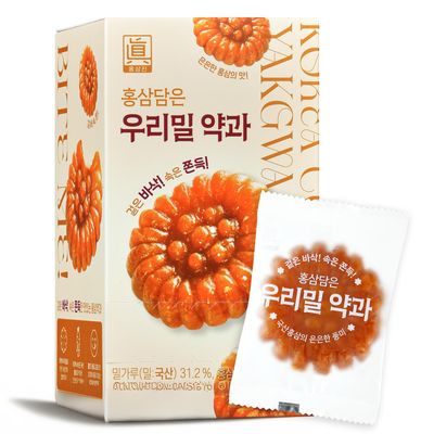 Korean Food Hongsamjin Korean honey cookies Yakgwa10ea Premium Korean Traditional Snack, Flower Cookies, Made with 6-Year-Old Red Ginseng, Crispy &amp; Chewy Texture, Individually Wrapped, Healthy Swee...