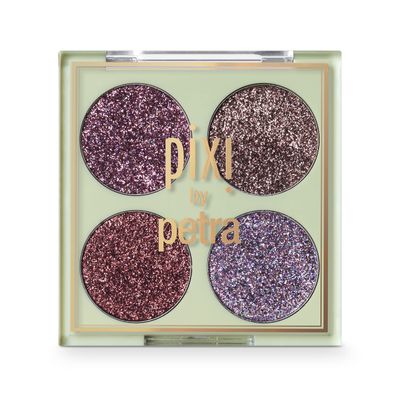 Pixi Beauty Glitter-y Eye Quad - RoseBronze Four Pressed Glitter Eyeshadow Shades Castor Oil &amp; Vitamin E Infused Eye Makeup