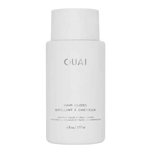 OUAI Hair Gloss - In-Shower Shiny Hair Treatment &amp; Glaze with Frizz Control - Heat Protectant Infused with Hyaluronic Acid, Rice Water &amp; Panthenol - Paraben, Phthalate &amp; Sulfate Free 6 Oz