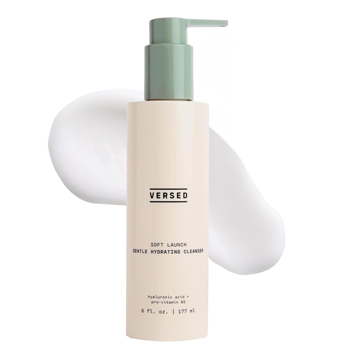 Versed Gentle Hydrating Facial Cleanser - Cream Face Cleanser with Hyaluronic Acid &amp; Aloe Leaf Juice - Fragrance-Free cleanser for Dry Skin