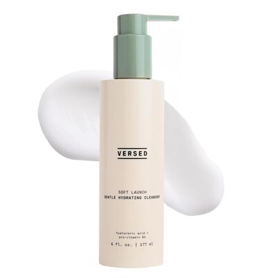 Versed Gentle Hydrating Facial Cleanser - Cream Face Cleanser with Hyaluronic Acid &amp; Aloe Leaf Juice - Fragrance-Free cleanser for Dry Skin