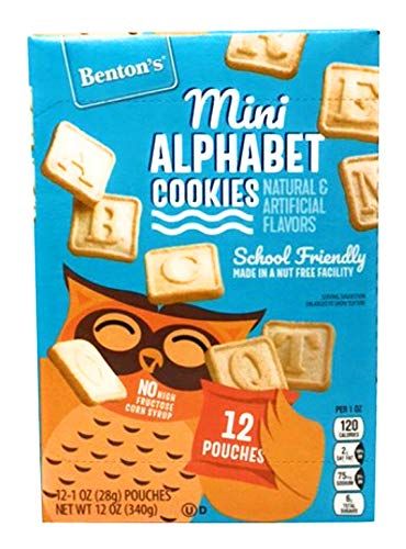 Benton&#39;s Mini Alphabet Cookies School Friendly Made in Nut Free Facility - set of 2