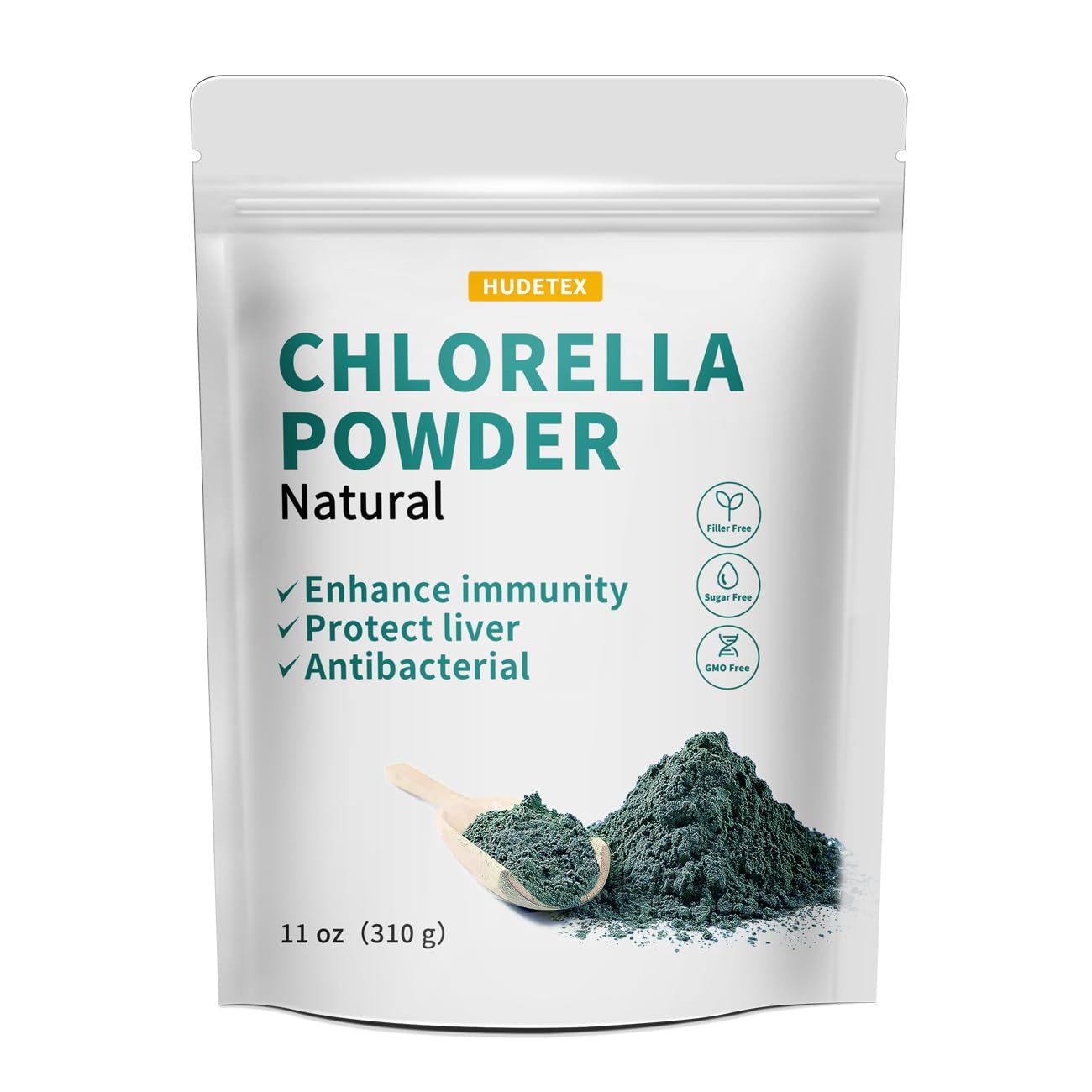 Chlorella Powder Natural with 11 oz - Chlorophyll Powder, Supports Immune System &amp; Liver Function, Keep Youth, Vegan, Rich in Vegan Protein and Vitamins.