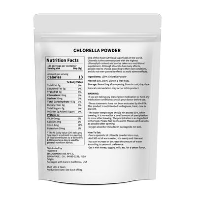 Chlorella Powder Natural with 11 oz - Chlorophyll Powder, Supports Immune System & Liver Function, Keep Youth, Vegan, Rich in Vegan Protein and Vitamins.