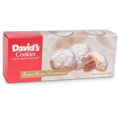 David&#39;s Cookies Gourmet Butter Pecan Meltaway Singles - Gourmet Cookie Snacks With Crunchy Pecans and Powdered Sugar - Pure Creamy Butter Recipe - Delicious Heavenly Flavors Food Gift 6 Oz