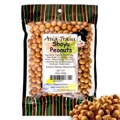 Traditional Shoyu Peanut Rice Crackers - Mochi Crunch Asian Snack, Soy Sauce Flavored with Peanut Core, Sweet, Salty &amp; Umami Taste, Crunchy On-the-Go Snack - 12oz Bag