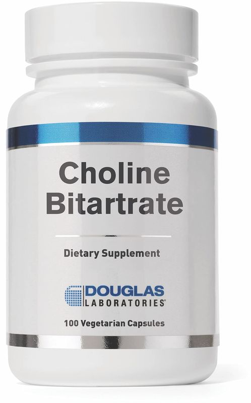 Douglas Laboratories Choline Bitartrate Supplement to Support Liver, Neurological and Heart Health, Mental Focus, and Nervous System 100 Capsules