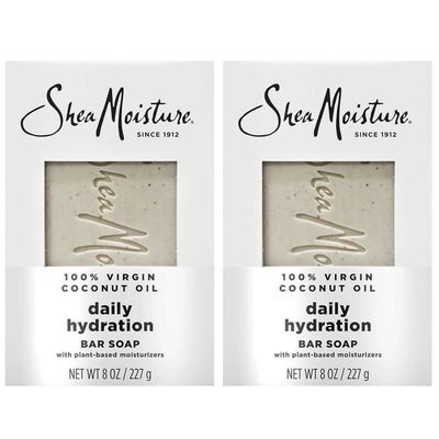 SheaMoisture Bar Soap 100 Virgin Coconut Oil - Daily Hydrating Body Wash Bar Soap with Plant-Based Moisturizers to Nourish and Replenish Skin - 8 oz. Bar 2 Pack