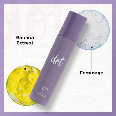 dot Cooling Facial Mist With Vitamin C, Plant-Based Antioxidants & Skin Revitalizing Feminage - Face Mist that Moistures, Rejuvenates & Clarifies - For All Skin Types - Menopause Skincare - 3.4 oz