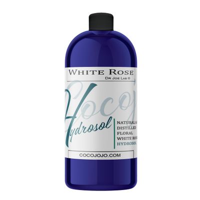 Dr Joe Lab White Rose Water Hydrosol - Pure Natural Distilled Bulgarian Rosewater Non-GMO Vegan Hydrating Toning Spray Mist Face Hair Skin Pores Locs Dreads - Packaging May Vary 32 oz