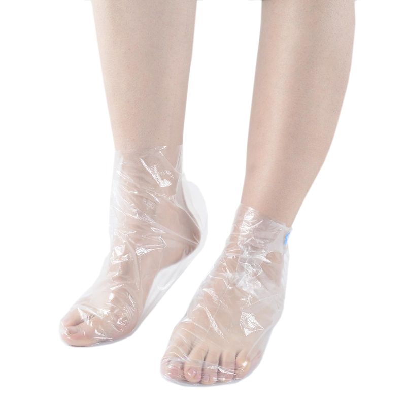 JIASAI 100Pcs 50 Pairs Disposable foot film cover, Paraffin Bath Liners for Foot,anti cracking plastic bag, household cling film, trial shoe, foot cover, sock cover,Wax thera-py Foot Bags