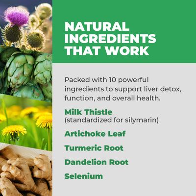 Balance ONE Liver Support Supplement with Milk Thistle Extract, Dandelion Root &amp; Molybdenum - Natural Liver Cleanse, Repair &amp; Detox for Men &amp; Women - Vegan Capsules, 1 Month Supply - Liver One