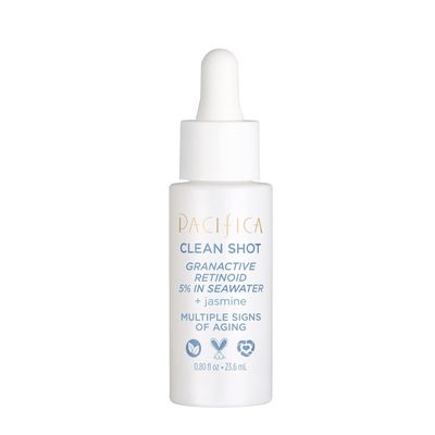Face Serum by Pacifica - Clean Shot Granactive Retinoid 5 Solution - Anti-Aging Facial Serum with Advanced Retinoid Complex for Fine Lines &amp; Smoother Texture, Vegan &amp; Cruelty-Free, 0.8 Oz